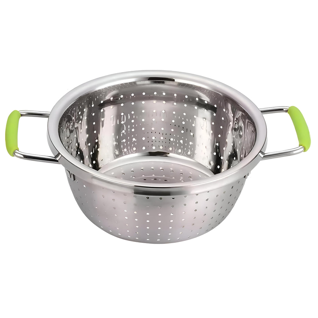 Stainless Steel Strainer - With Comfortable Silicone Handle And Strong Triple-Legged Base, This Rustproof Strainer Is Perfect For Straining Pasta, Washing Vegetables And Cleaning Fruits. (32cm)
