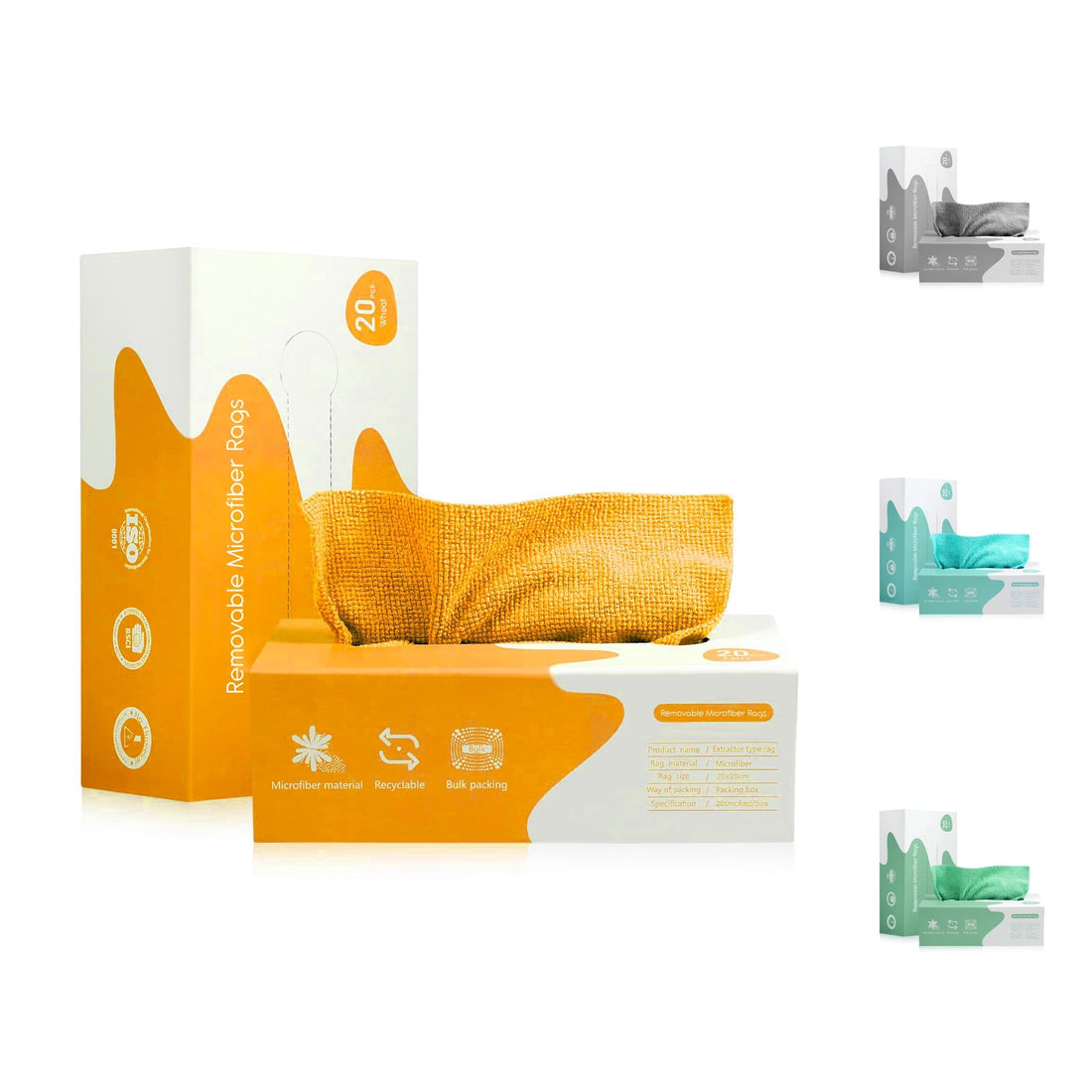 NeoLavish 20x Premium Microfiber Cleaning Cloth - Reusable Wipes Box - Multi-Purpose Microfiber Towel for Home Kitchen Garage Car Bathroom - Automotive Care - Easy Cleaning All Surfaces - Wheat