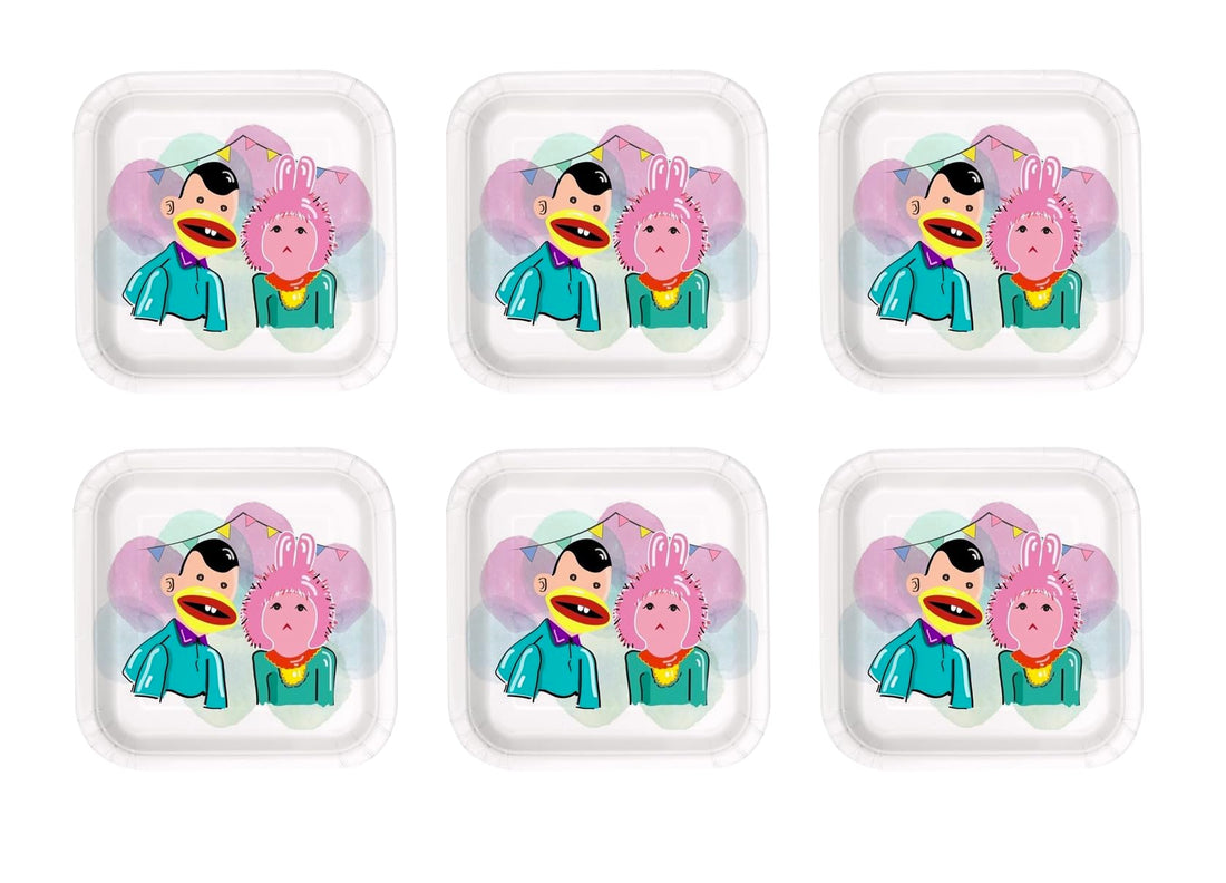 Party plates in distinctive shapes for RAMDAN size (24x24), pack of 6 pieces F