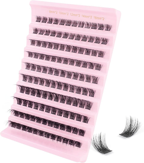 DIY Lash Extension Kit, Individual Lashes, 220Cluster Lashes 8~16mm Natural Look Lash Clusters False Eyelash Extension (mix)