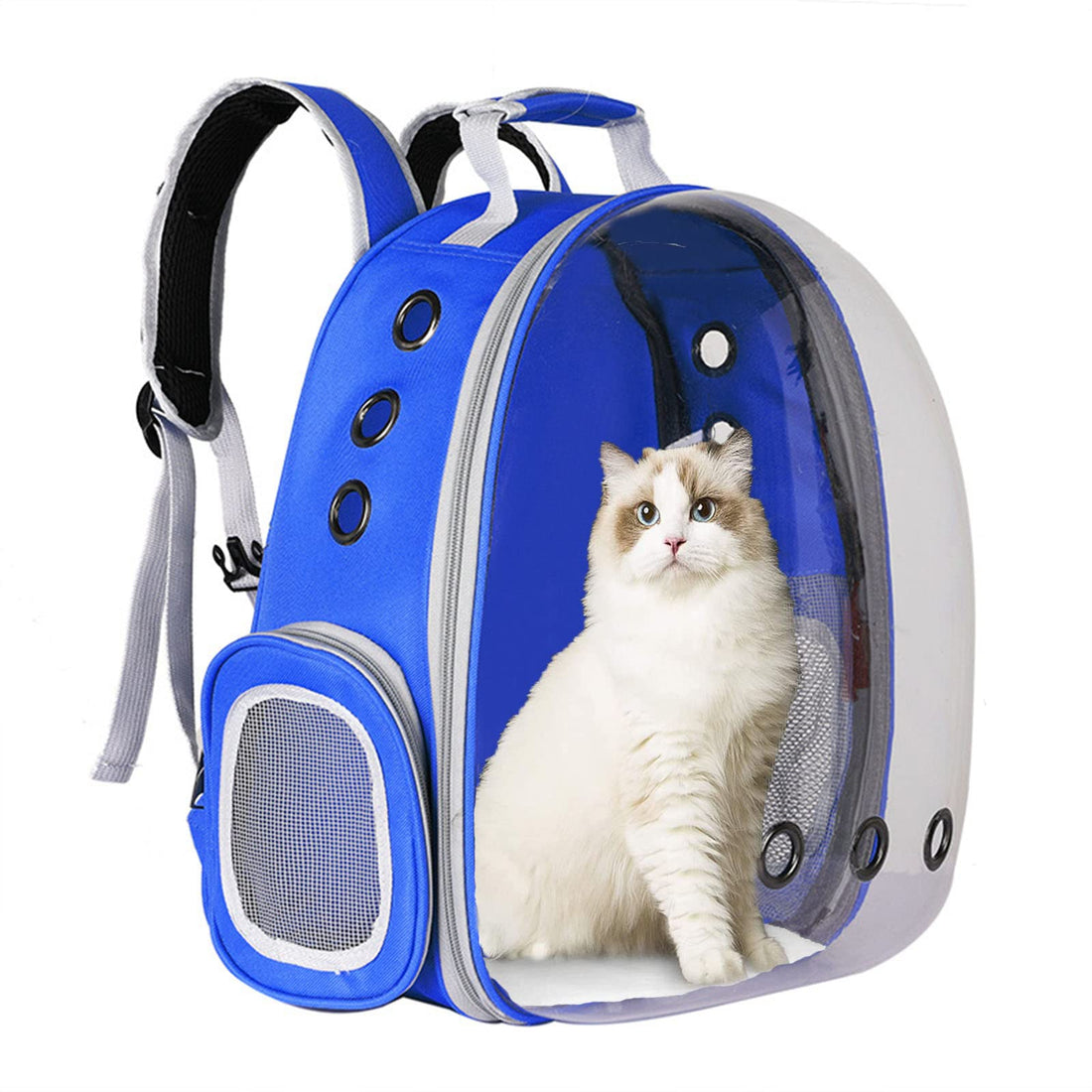 Cat Backpack Carrier, Pet Backpack Bubble Rucksack Carry Cats & Back Pack Clear Carrying Capsule Space Backpack (Blue)
