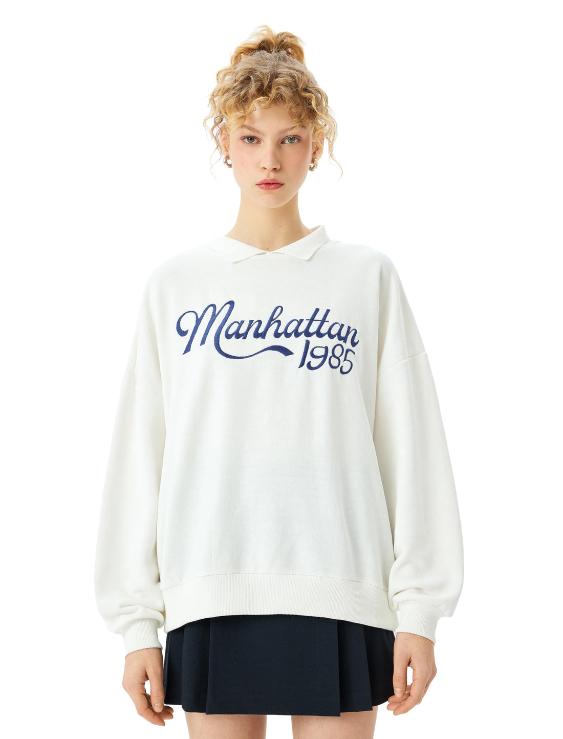 KOTON womens Polo Neck Sweatshirt Sweatshirt