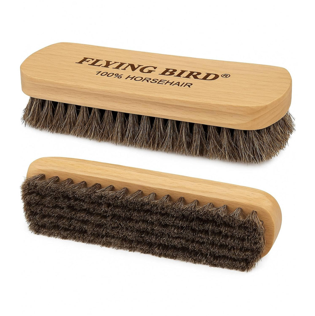100% Natural Horse Hair Leather Shoe Cleaning Brush - Soft Brush for Polishing Shoes, Bags, Leather Seats, Sofas, Jackets - Multipurpose Polishing Maintenance Brush