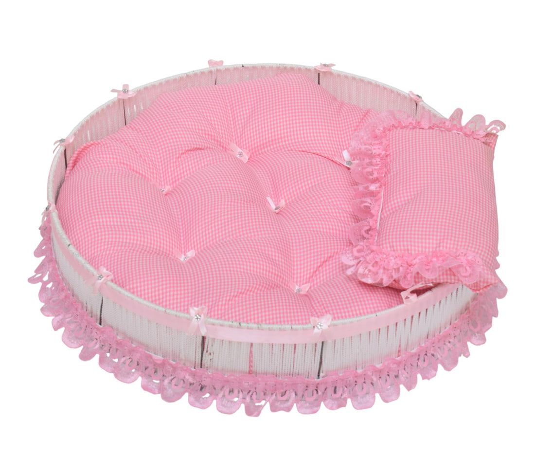 Daphne Baby Bed With Round Shape For Newborn Baby Party, 57 X 57 X 14 - Pink