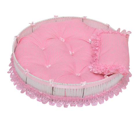Daphne Baby Bed With Round Shape For Newborn Baby Party, 57 X 57 X 14 - Pink
