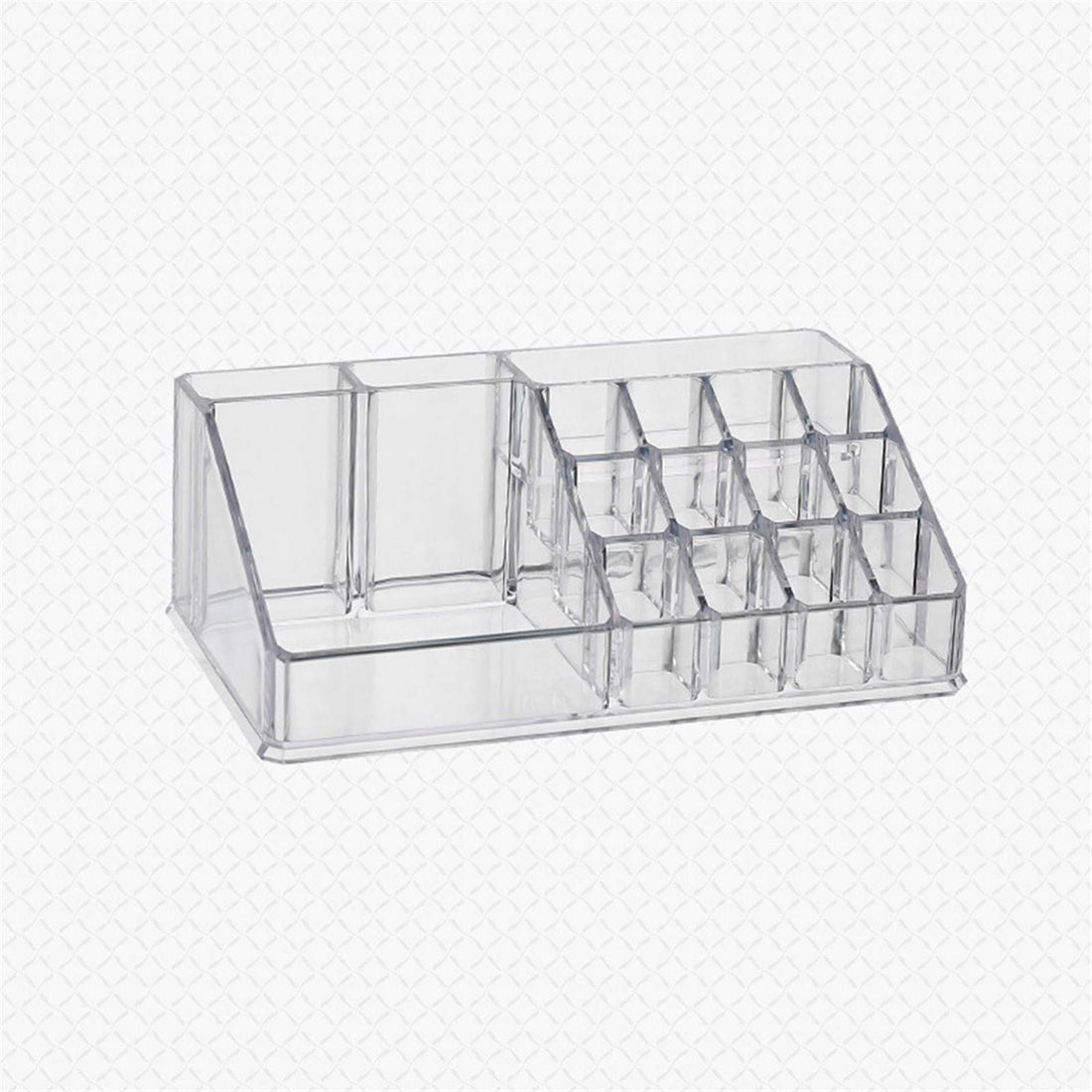 Makeup Organizer - Minimalist Transparent White Acrylic Caddy - Jewelry Box & Cosmetic Storage - Lipstick Holder Display Stand