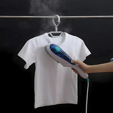 Wrinkle Remover - Portable handheld steam iron and garment steamer combo, compact travel-friendly design with lightweight ABS brush for effective ironing at home or office, suitable for all types of f