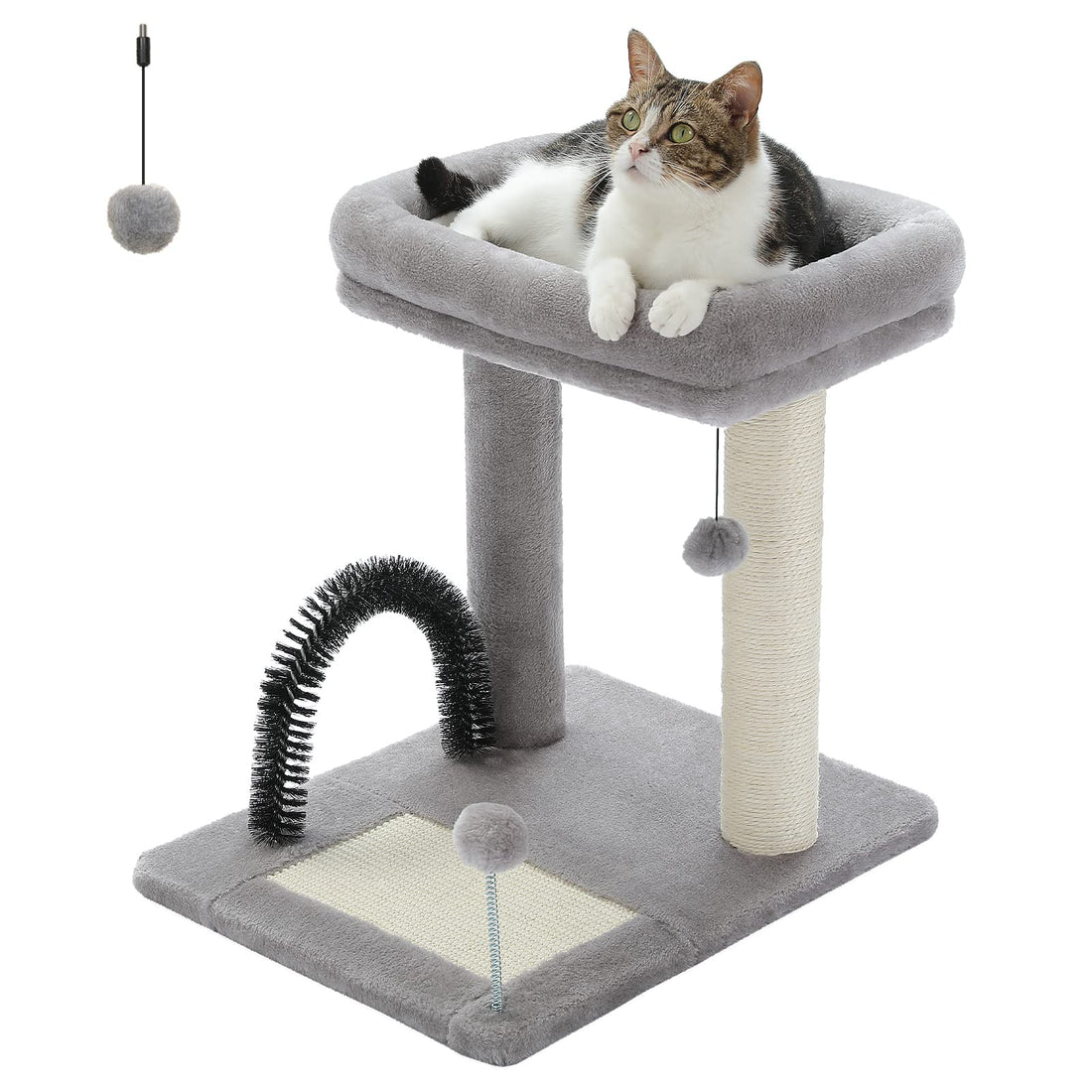 PETEPELA Cat Scratching Post Modern Cactus Cat Scratching Post for Small Medium Size Cats Cat Tree with Plush Cave