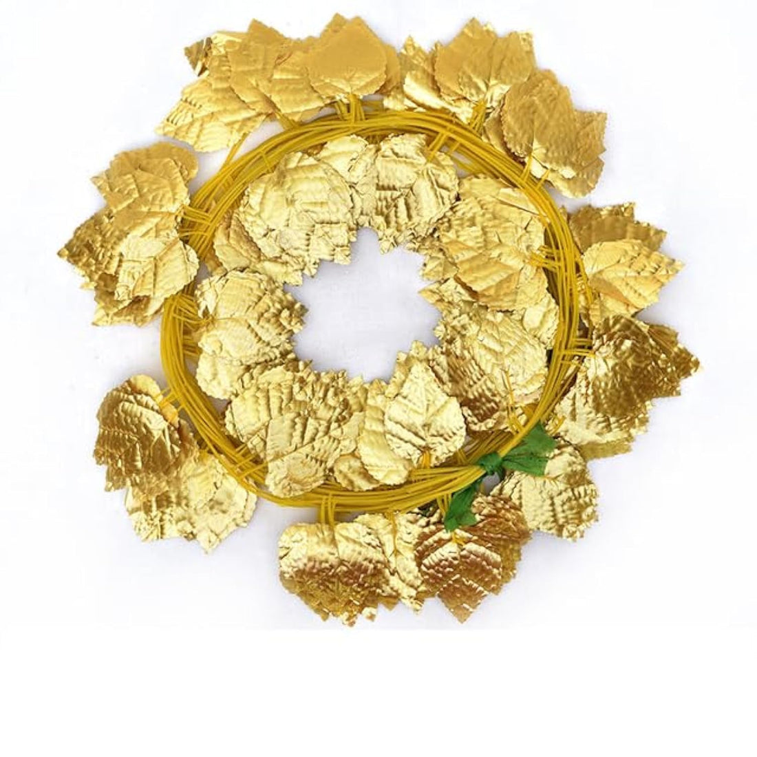 HADWAO 1 Piece 230cm Wired Gold Leaf Garland Ivy Silk Artificial Plants Vine Green for Wedding Home Office Bathroom Garden Decoration Set 1