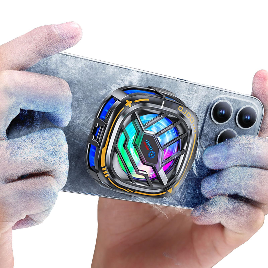 Cell Phone Cooler, RGB Phone Cooling Fan Portable Lightweight Mobile Phone Cooling Fan, Phone Radiator with Temperature Display for Mobile Gaming,Tiktok Live Streaming