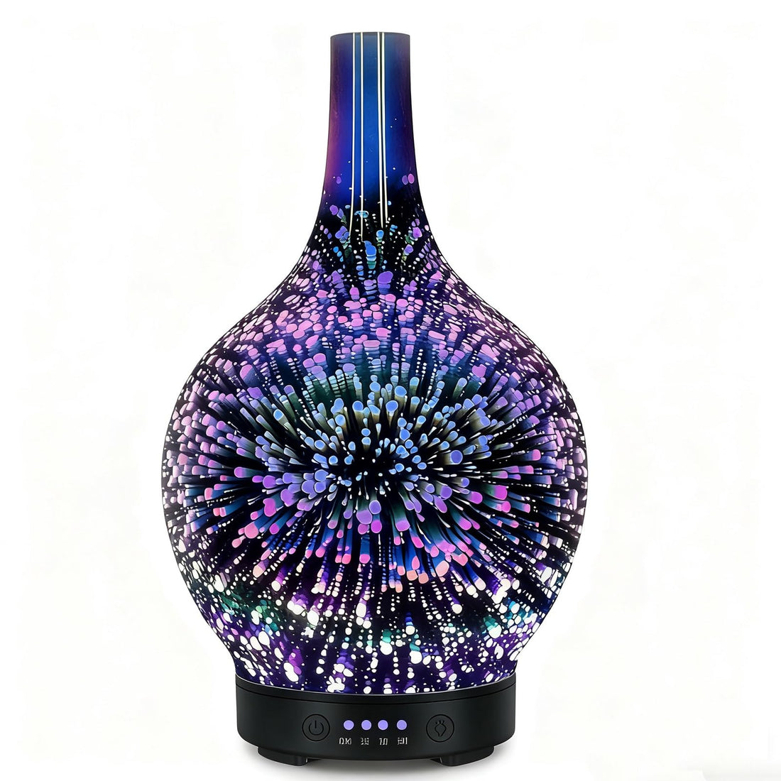 Essential Oil Diffuser Electric Air Diffuser Humidifier for Essential Oils Ultrasonic Aroma Diffuser 120ML Automatic Shut-off for Home Office Spa (3D-Glass)