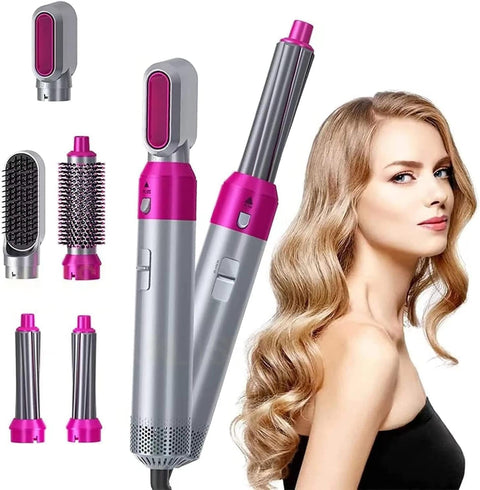 Brush Professional 5x1 Hair Straightener Long Lasting Dual Voltage Ionic Hair Straightener Easy to Use Fast Heating for Shiny and Soft Hair Degrees Celsius - 1000 w