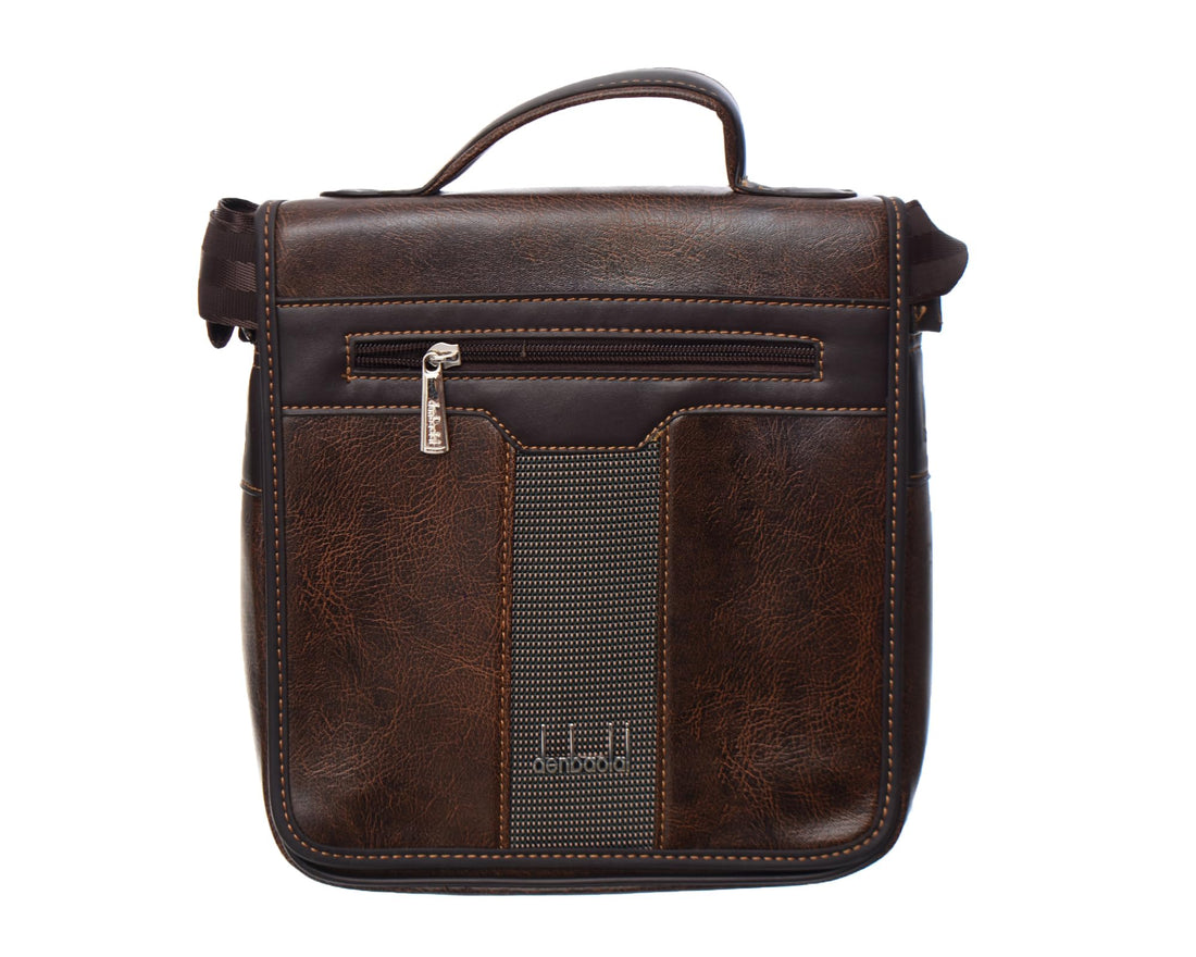 Elmaayergy Brown Leather Document Case With Multiple Pockets And Materials - Business Casual Satchel