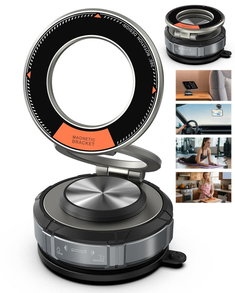 360° Adjustable Vacuum Suction Bracket for MagSafe Car Mount,Vacuum Magnetic Phone Holder,Cell Phone Holders for Your Car/Home/Travel,Suction Car Mount for iPhone 16/15/14/13/12/Android