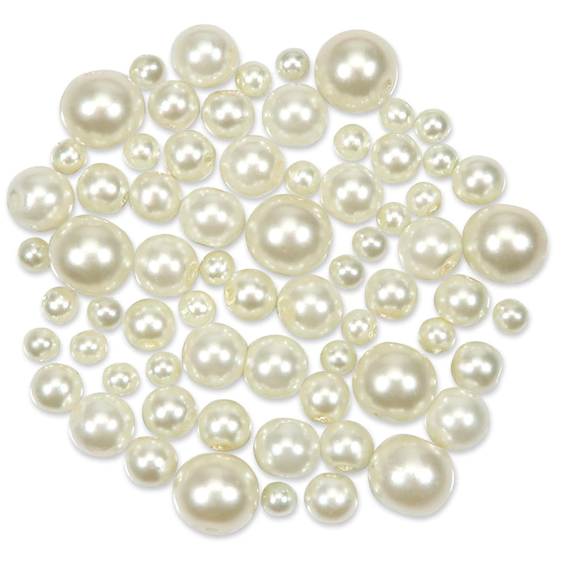 TOAOB THE ONE AND ONLY BABY 370pcs Glass Pearls Ivory Round Loose Imitation Pearl Beads 4mm 6mm 8mm 10mm in Size for Jewellery Making Craft Decoration