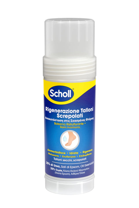 Scholl Repair Stick Balm for Cracked Heels, Softens, Moisturizes and Repairs Dry and Cracked Feet with 25% Urea, Epsom Salts and Essential Oils, Hands Free