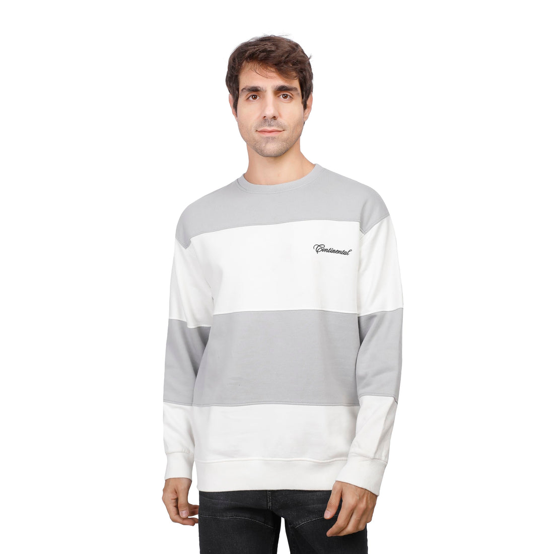FIRE WOOD mens Round stripped Sweatshirt