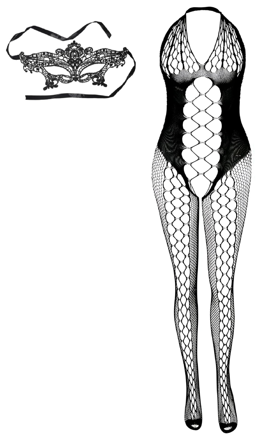Imported LV-05 Ultra Soft Cotton Body stocking Lingerie + Soft Lace Imported Sexy Eye Mask