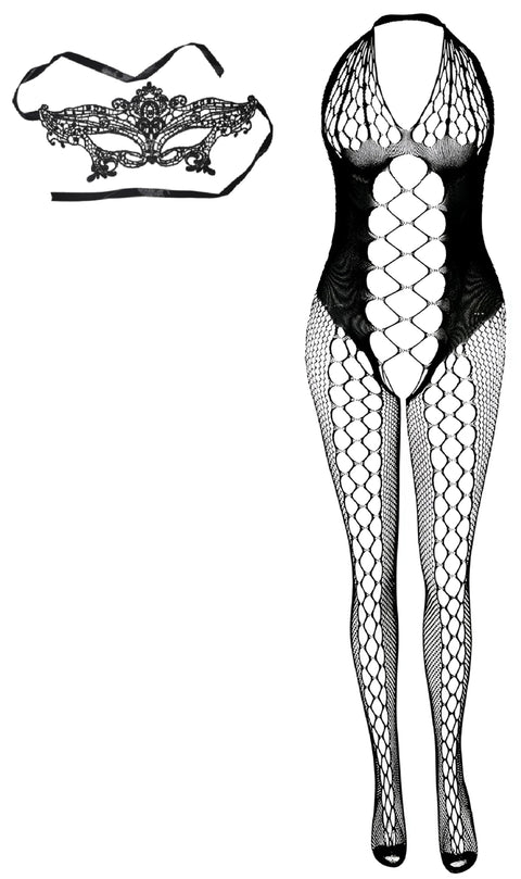 Imported LV-05 Ultra Soft Cotton Body stocking Lingerie + Soft Lace Imported Sexy Eye Mask