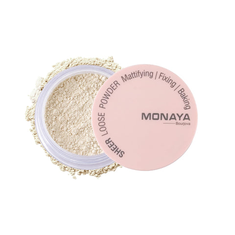 Monaya LP002 Sheer Loose Powder– Ultra-Lightweight Setting Powder, Natural Soft-Focus Finish, Oil Control, Vegan & Cruelty-Free (OSL-LP002-LP102)