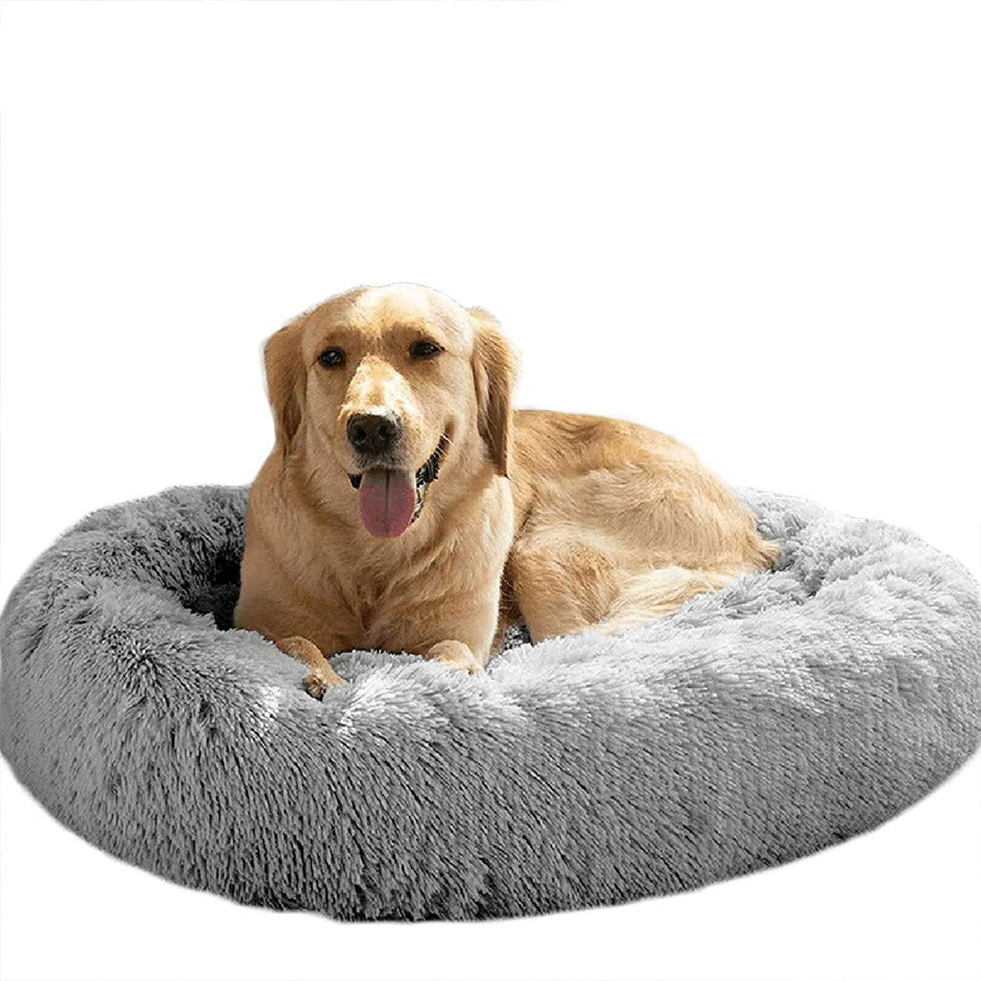 Moro Moro 3 Deluxe Washable Round Fluffy Extra Large Dog Beds Sofa (L, Gray)