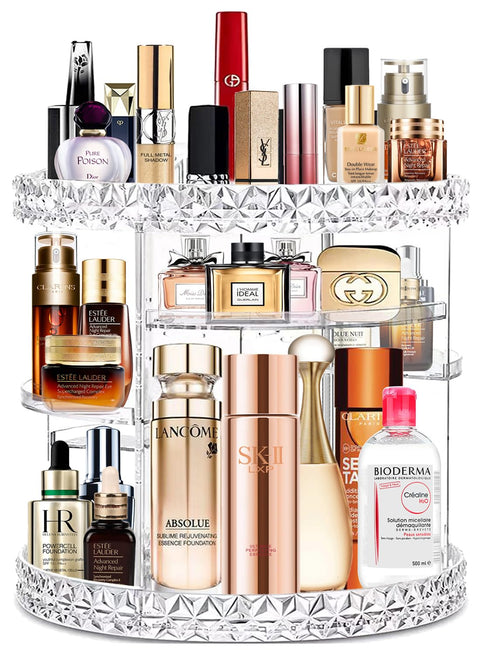 Makeup Organizer for Vanity 360 Rotating Makeup Organizer Perfume Organizer Clear Makeup Organizer with 6 Adjustable Layers