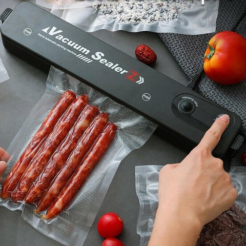 Air Remover - Smart Sensor Vacuum Sealer with LED Display, One Touch Operation for Easy Packaging, Preserves Flavor and Nutrients by Eliminating Oxygen, Includes Starter Kit of Bags for Immediate Use