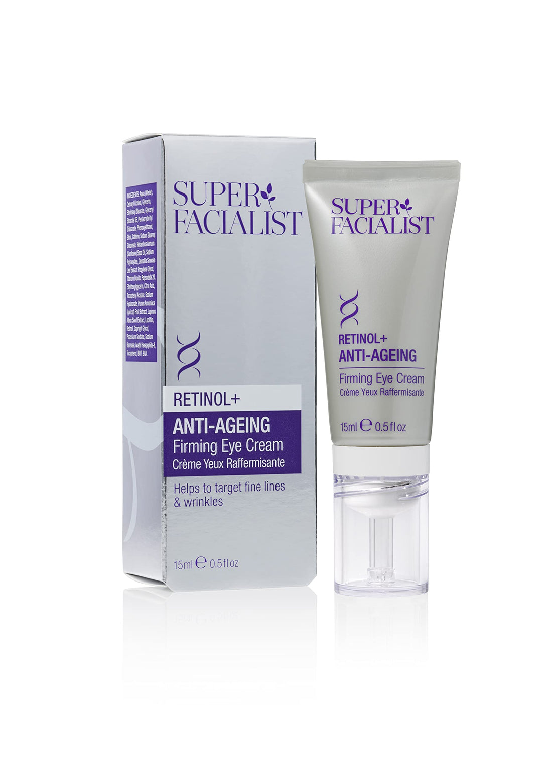 Super Facialist Retinol+ Anti-Ageing Firming Eye Cream,Targeting Wrinkles and Fine Lines, Vegan Friendly, 15 ml