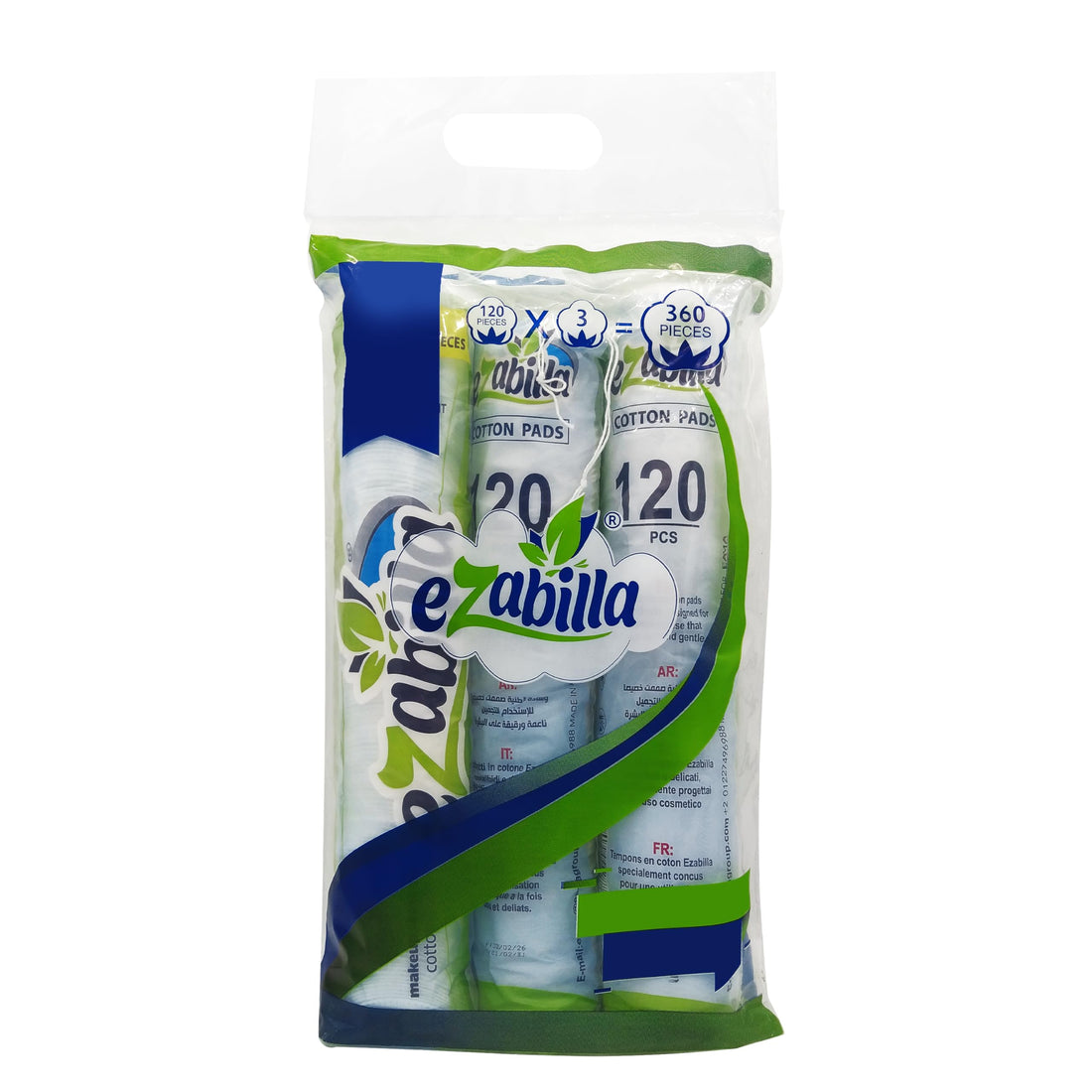 Ezabilla Makeup Remover Cotton Puds Promo Pack 3 Pcs X 120 Puds