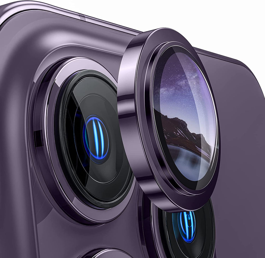 Phone Planet Compatible for iPhone 14 Pro/iPhone 14 Pro Max Camera Lens Protector, [Keep Lens Original Design] Anti-Scratch 9H Tempered Glass Camera Cover Screen Protector (Purple)