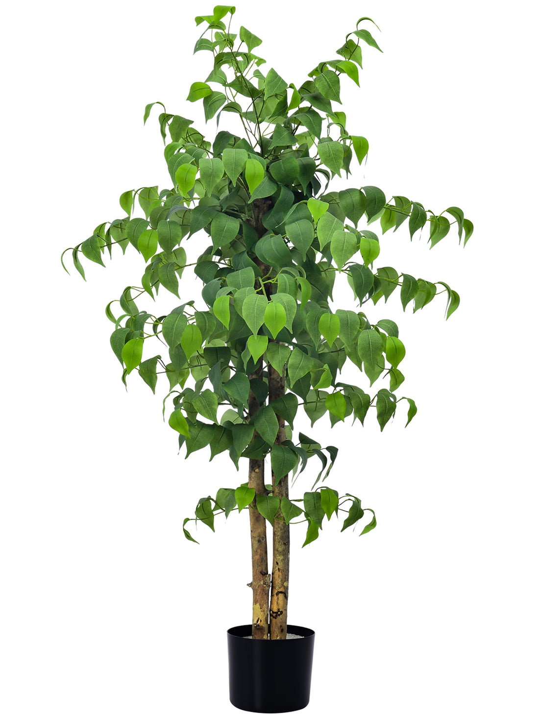 Aphighjoy 4FT Ficus Tree Artificial with Curly Leaves & Real Trunk, 48'' House Plants Fake Ficus Tree with Sturdy Nursery Pot Silk Plants for Room Decor Aesthetic Living Room Decor…
