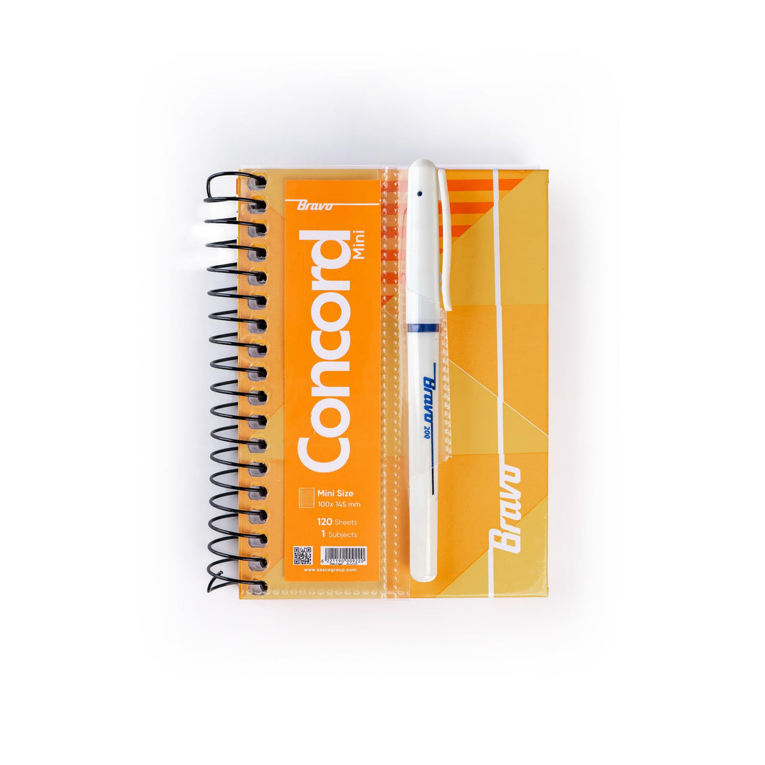Bravo Mini Note Concord - 14.5 * 10 cm. - 120 Sheets - 1 Subjects - Orange