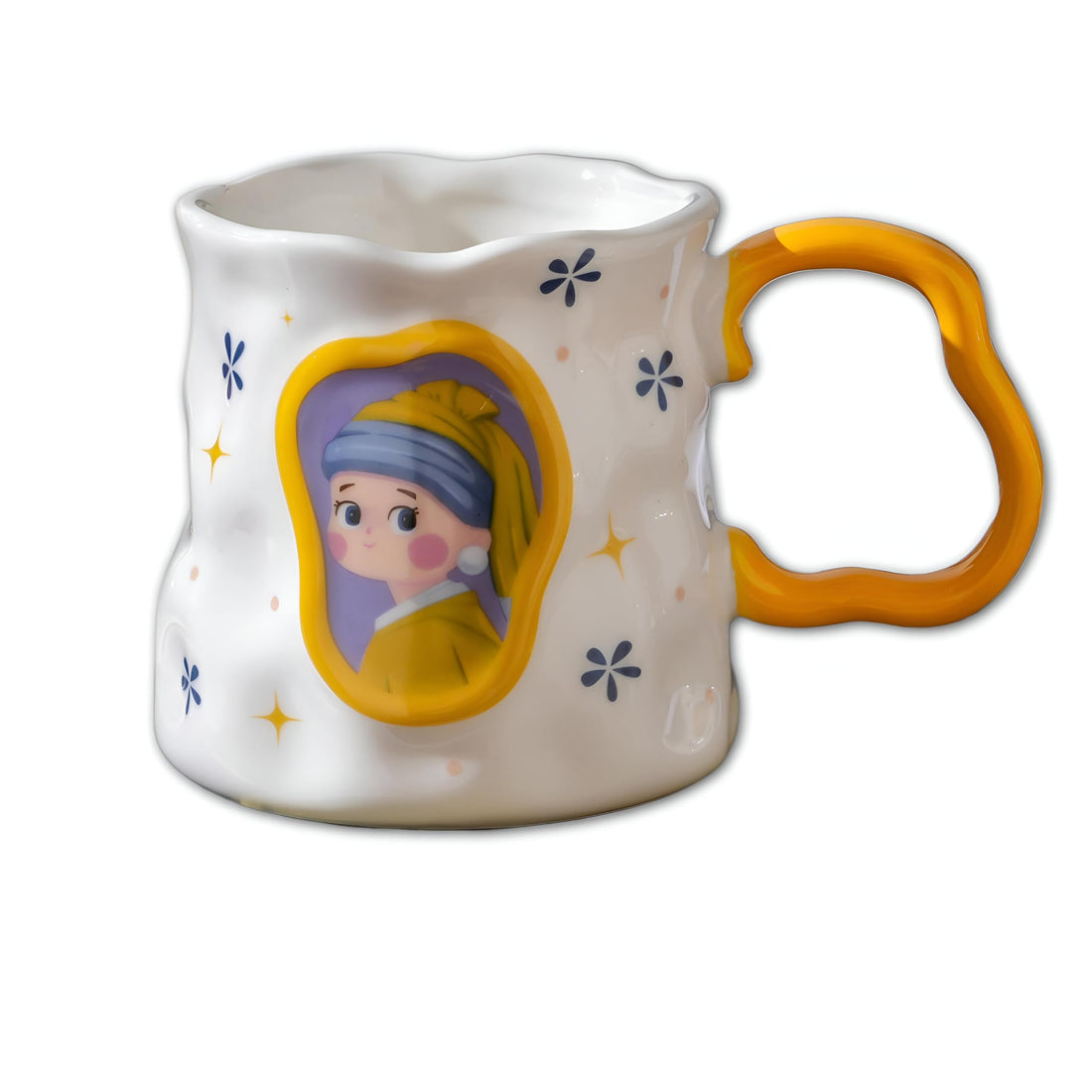 Coffee Cup - Artistic retro style ceramic mug featuring iconic painting pattern, ideal companion for milk, tea, or coffee rituals, making each morning joyful and creative (Option 2)