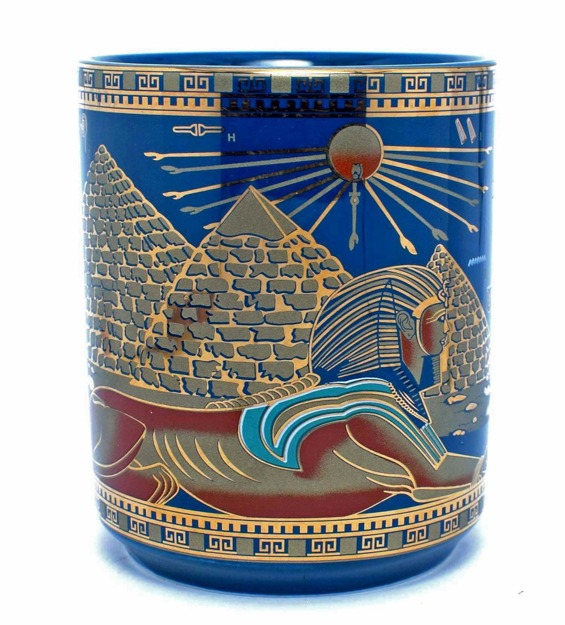 immatgar pharaonic tea and coffee mug ancient Egyptian souvenirs gifts for women from Egypt - mother day gifts (Sphinx - Blue - 350MM)