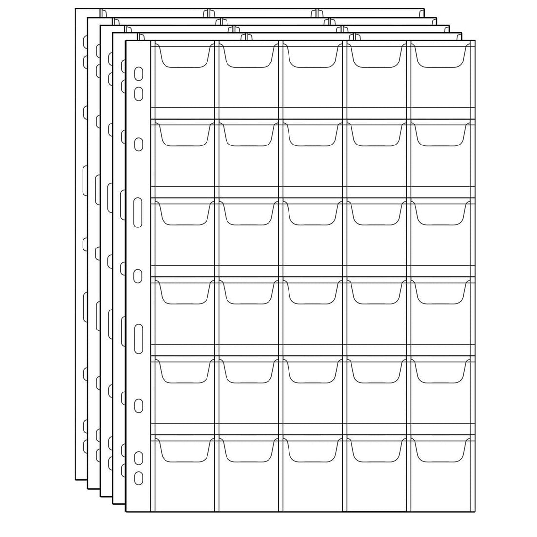 Uncle Paul Coins Collection Pages 5 Sheets 30 Pockets Inserts for Standard 9 Holes Coin Collection Envelopes CS03530