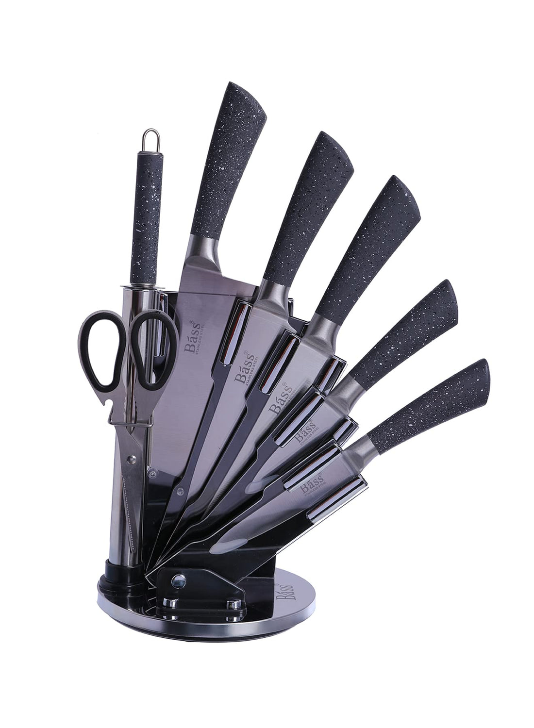 8 Pieces Stainless Steel Kitchen Knife Set With Stand- multi color