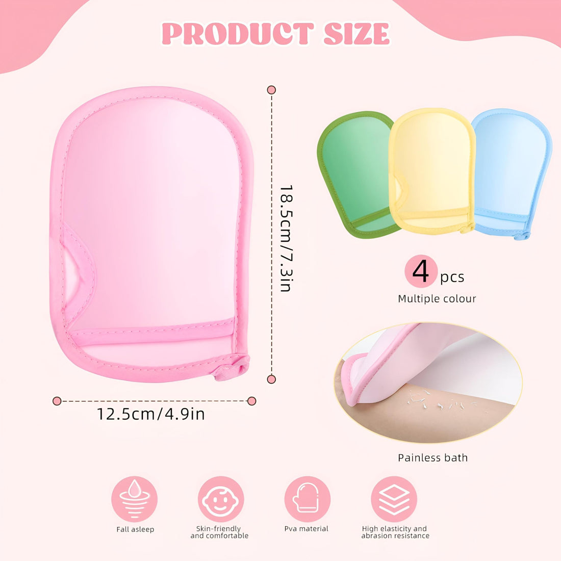 Gentle Exfoliating Mitt - Elevate your bathing experience with gentle exfoliating gloves that easily remove dead skin with just water, perfect for cleaning and moisturizing adult and kids skin.