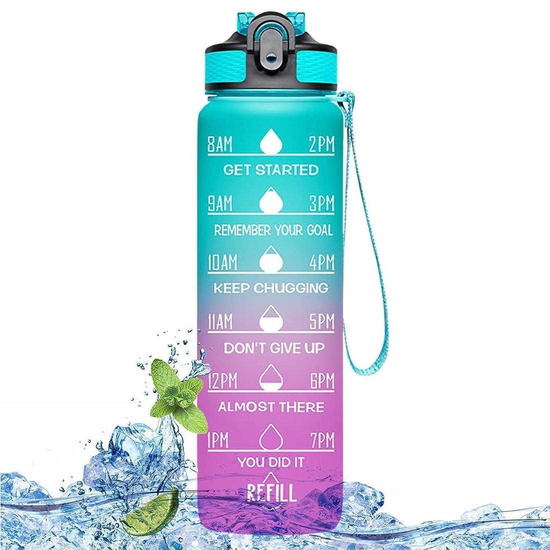 hanso Healthy Plastic Water Bottle 1L, used for travel,gym, Fitness, Outdoor Sports, Home, School, Gym, Yoga &Office-multicolor