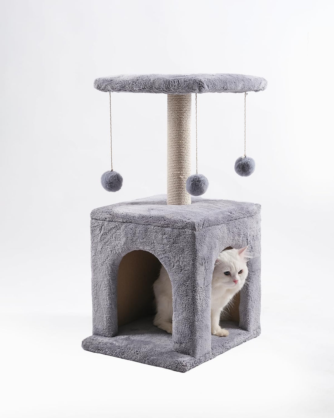 Multi-Level Cat Tree Tower with Scratching Post, Cozy House, Indoor Pet Furniture, 40x35x65cm FROM PETS ZONE