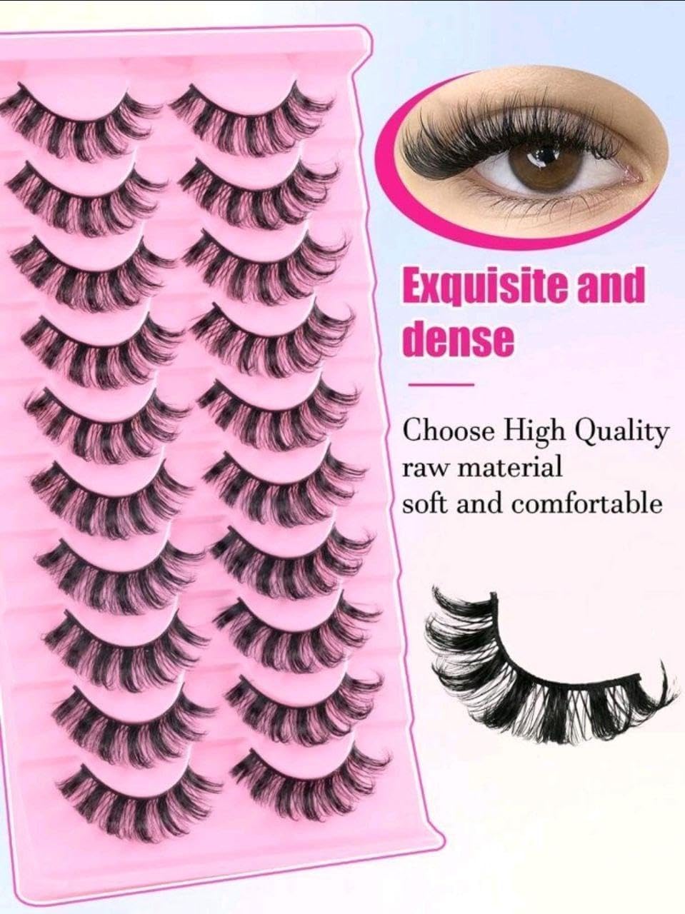 10Pairs Natural False lashes- Fluffy lashes