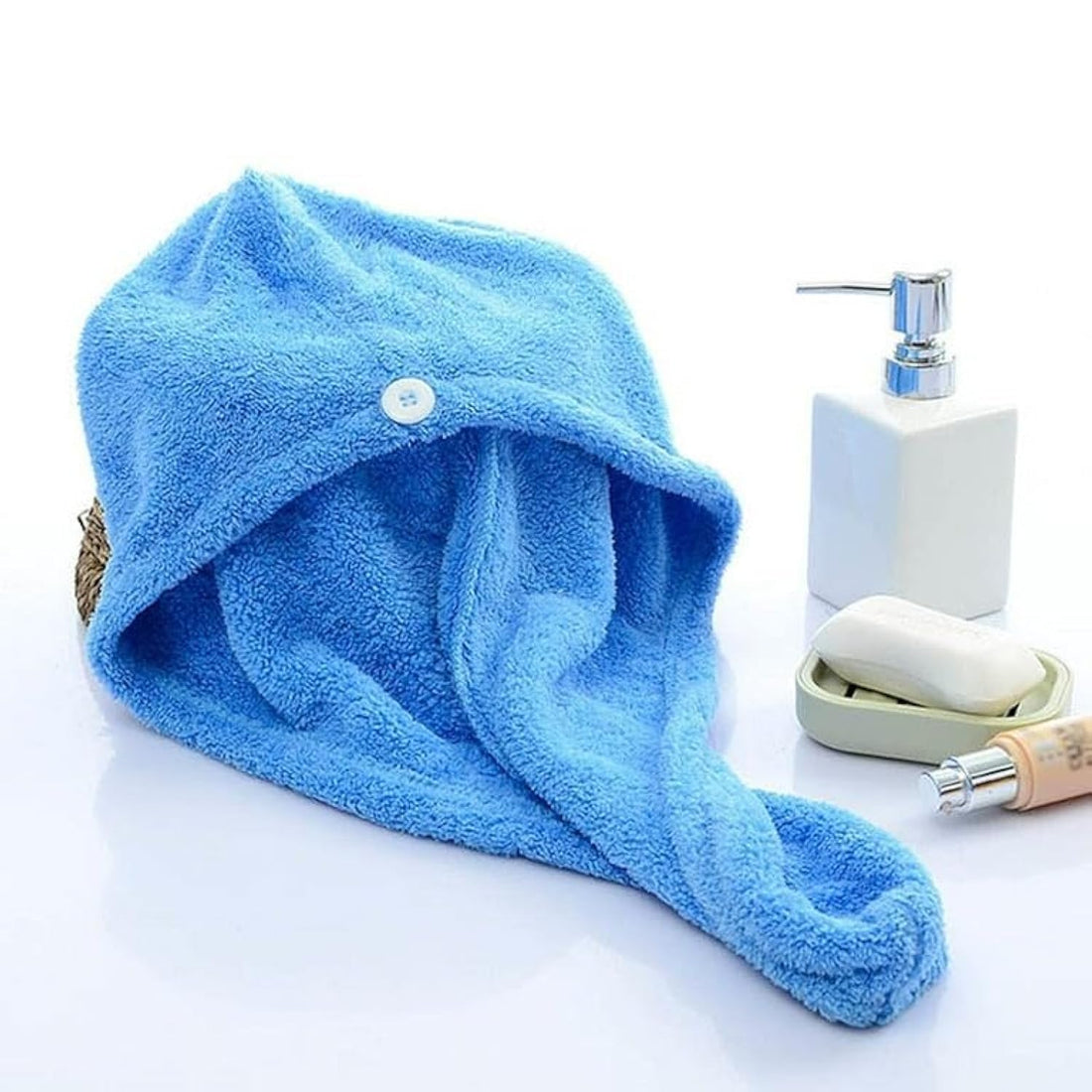 Hair Towel Hair Fast Drying Dryer Towel - Blue