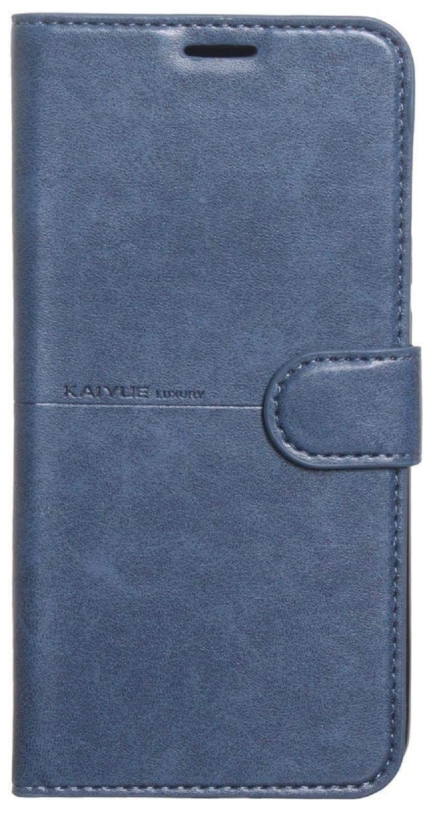 High quality leather case to fully protect the phone 360 degrees, foldable, compatible with Redmi A3 (Navy)