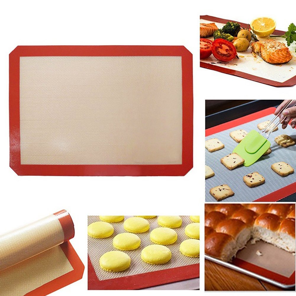 Silicone Baking Mats Non-stick Non-slip Washable Reusable Heat-resistant BPA Free Oven Baking Tray Liner (Pack of 1)