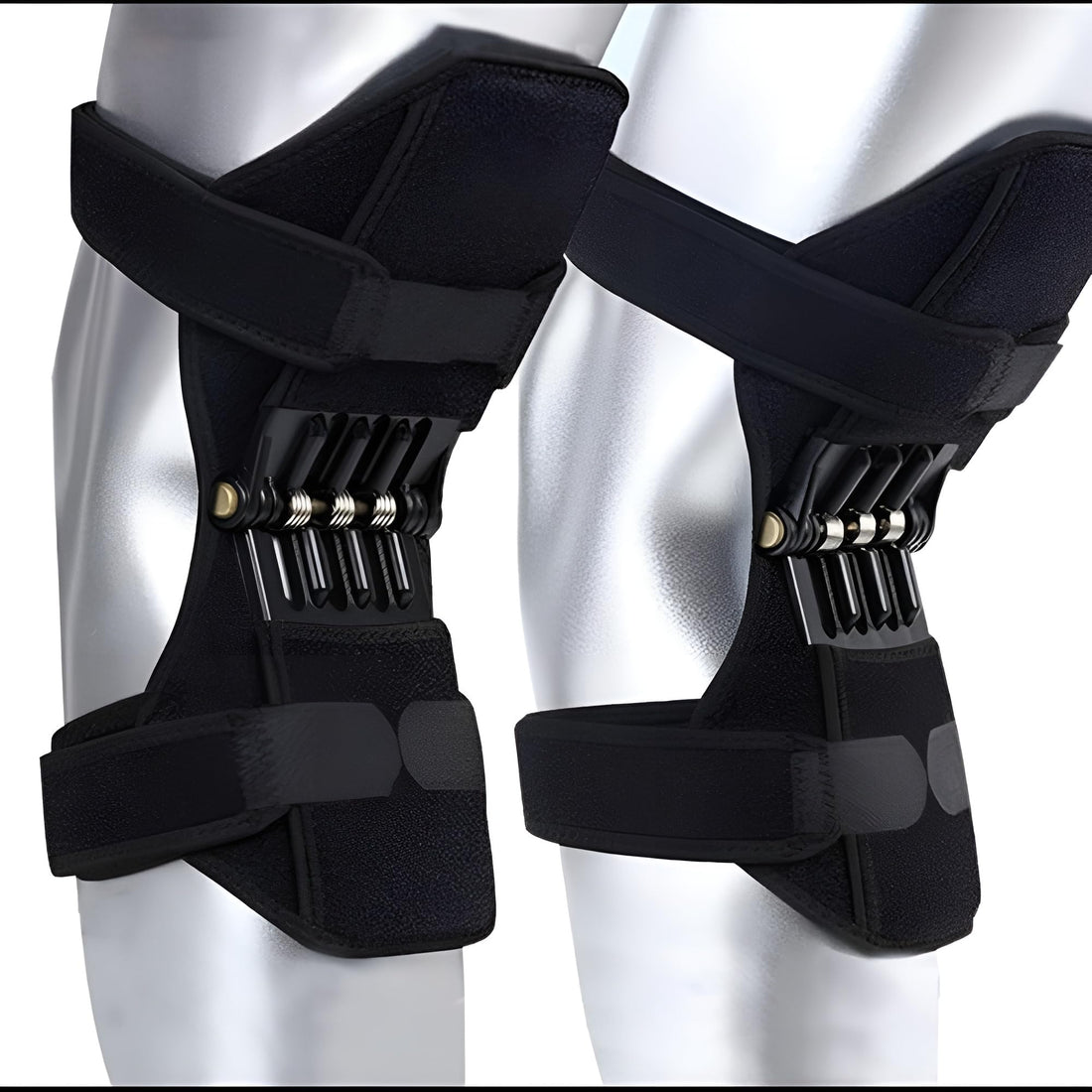 Strong Spring Knee Brace – Knee Joint Support for Arthritis Pain Relief – Suitable for Running, Walking, Mountaineering, Squatting – High Ventilation & One Size – Anti-Slip & Energy Booster (1)