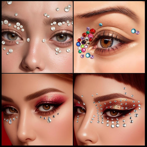 Eye Shiny Butterfly Flower Stickers Facial Body Glitter Butterfly Makeup Stickers for Women Girls Waterproof Temporary Fake Flower Tattoo Sticker -1 sheet (N-3)