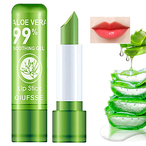 2PCS Aloe Vera Lipstick, Magic Temperature Color Change, Moisturizing, Long Lasting Waterproof Lip Makeup