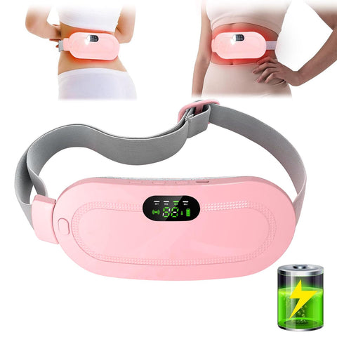 Portable Cordless Electric Heating Massage Pad, Menstrual Period Heating Pads for Cramps, Back or Portable Electric Rapid Fast Heating Belly Wrap Belt for Women Girls, Girlfriend, Pink