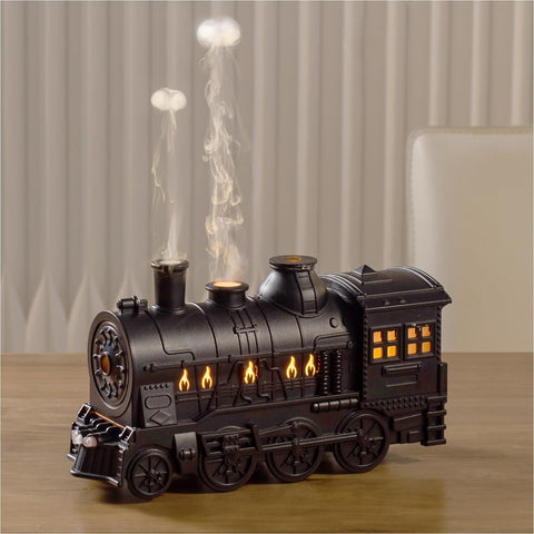 BOHOFAM plastic Train Essential Oil Diffuser Ultrasonic Cool Mist Aromatherapy Diffuser Humidifier with Auto Shut-Off and 2 Light 2 Mist Mode,Auto Shut-Off,for Large Room,Home,Office Hotel 300ml