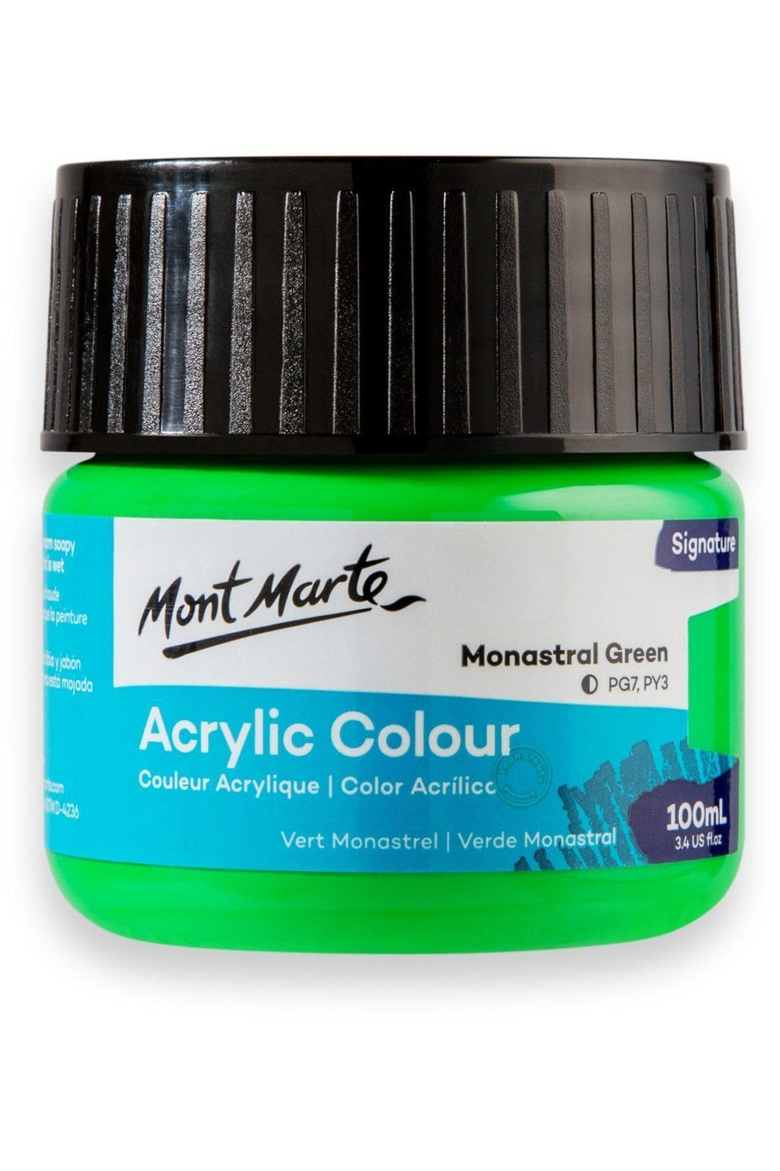 Monte Marte MSCH1057 Acrylic Colour Paint 100 ml, Monastral Green