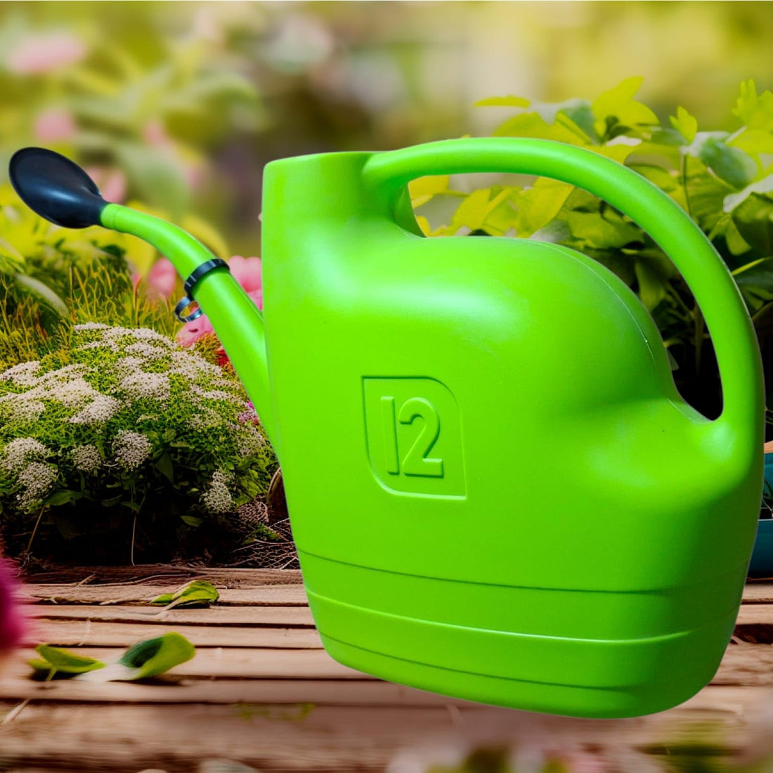 Watering Pot for Plants, Green, 12 Liter, Italian Made
